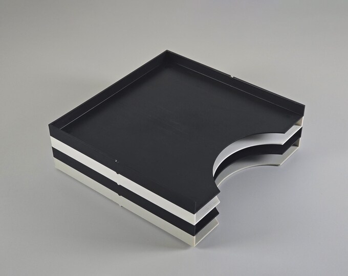 Set Of 4 Vintage 1970s TICO DBGM Audiograph LP Record Holders, Storage Trays, Plastic Record Holders • German Space Age Design.