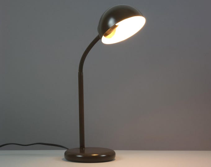 Vintage 1980s Postmodern Industrial Gooseneck Desk Lamp By Happylight Holland.