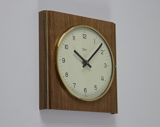 Vintage 1960s Diehl 'Electro' Wall Clock, New Old Stock, Space Age German Design.