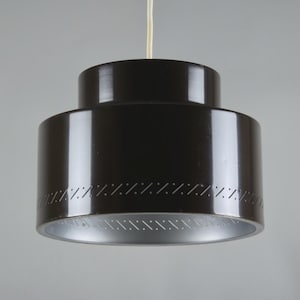1970s Vintage Swedish Brown Aluminum Pendant Lamp – Perforated Mid-Century Modern Pendant Light.