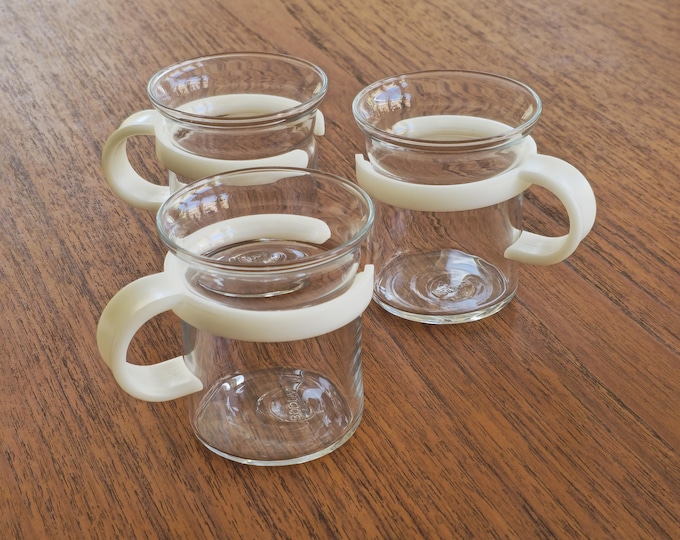 Vintage 1990s Set Of 3 Vintage BODUM Classic Mugs, Coffee Cups Set • Retro Danish Coffee Cups.