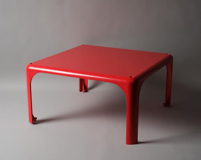 Artemide Demetrio 45 Side Table Vico Magistretti Milano, 1966, MoMA, Red Repainted.