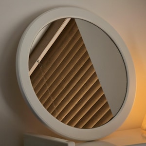 Vintage 1970s White Plastic Wall Mirror, Retro Round Wall Mirror • Vintage Home Accents & Accessories.