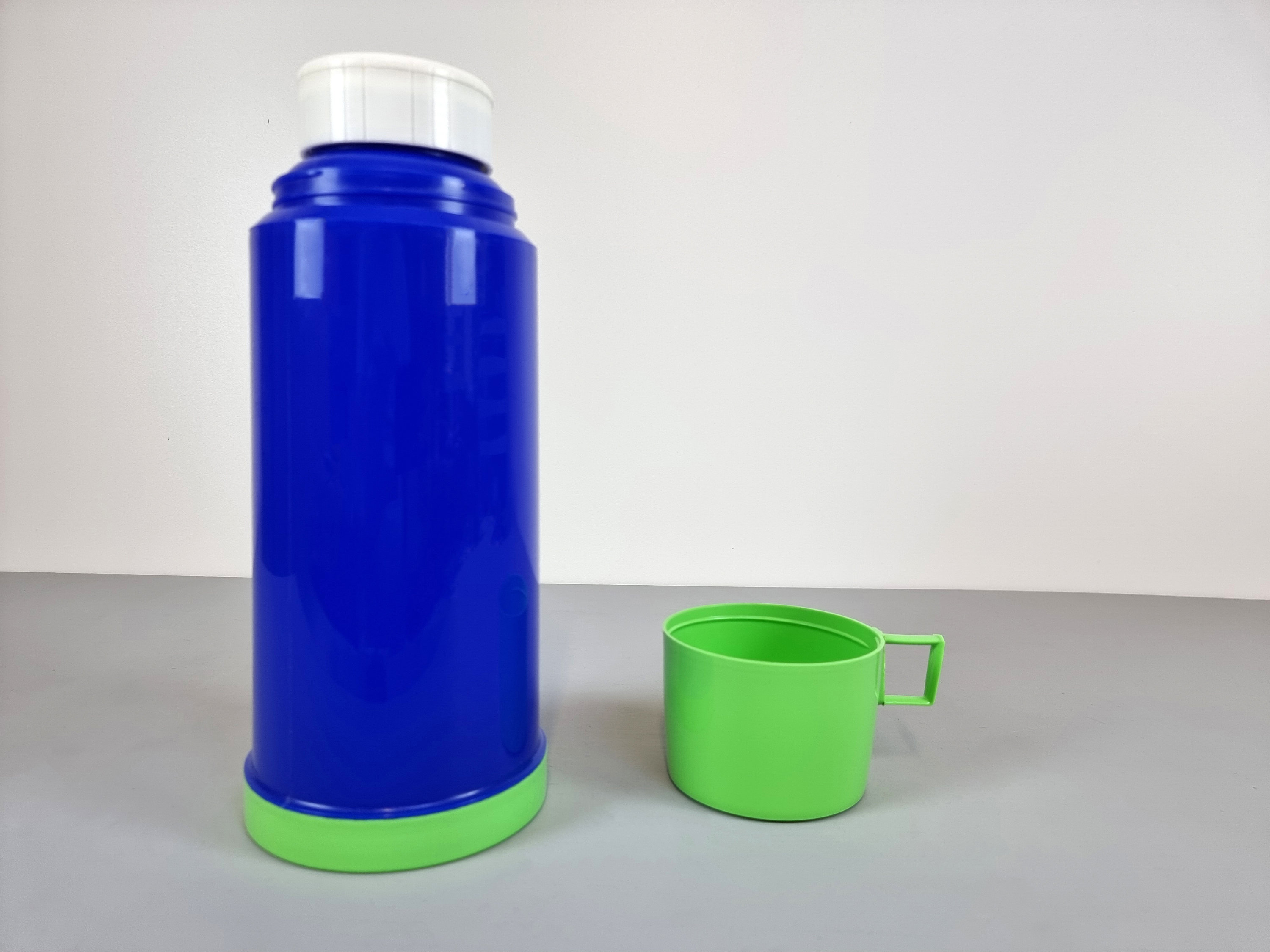 Space Age Design Vintage THERMOS 'Weekend' Blue Plastic Flask, Hot
