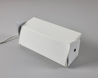Mid Century Modern - Vintage ANVIA Model 7013 White Metal Adjustable Flip-Open Wall Light - Designed By Jan Hoogervorst, 1960s.