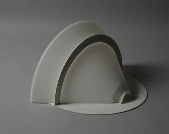 Dijkstra Satin Opal Glass Cone Wall Sconce, 1980s Postmodern Design.