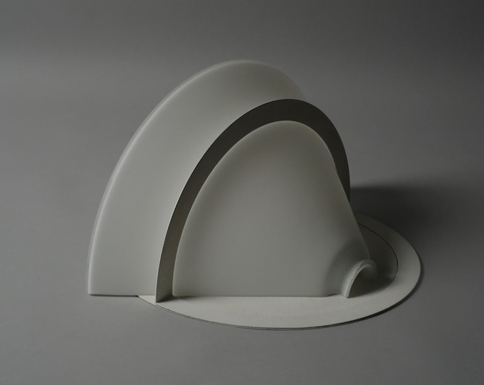 Dijkstra Satin Opal Glass Cone Wall Sconce, 1980s Postmodern Design.