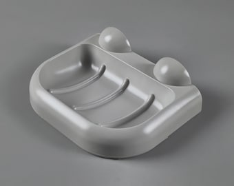Vintage 1970s Allibert 'Serie Europa' Grey Plastic Soap Dish.