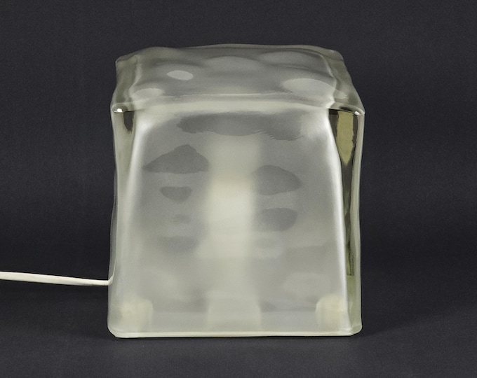 Vintage IKEA Iviken 'Ice Cube' Glass Table Lamp | Y2K Minimal Design.