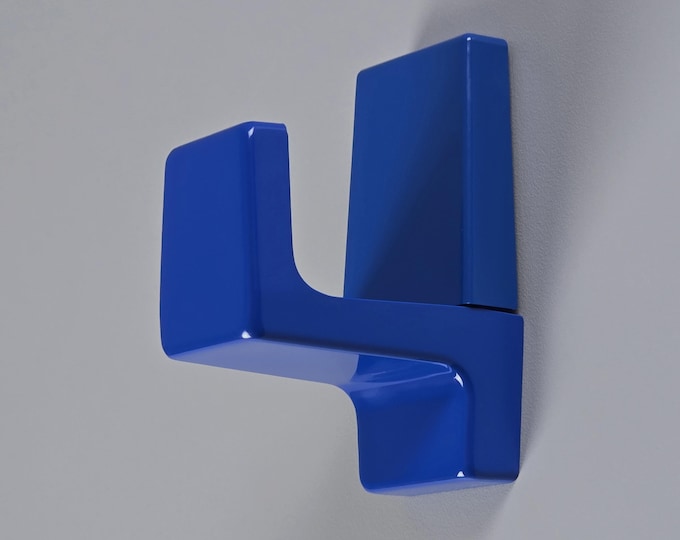 New In Box 1970s Vintage ALLIBERT Serie Europa Blue Plastic Bathroom Robe Hook • Vintage French Bathroom Accessories.