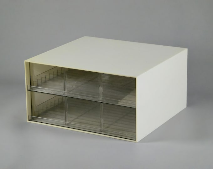 Vintage 1970 Cassettes Storage Box With Drawers.