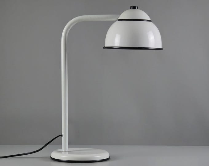 Vintage 1980s Scandinavian Modern ELIDUS White Metal Desk Lamp By Hans-Agne Jakobsson.