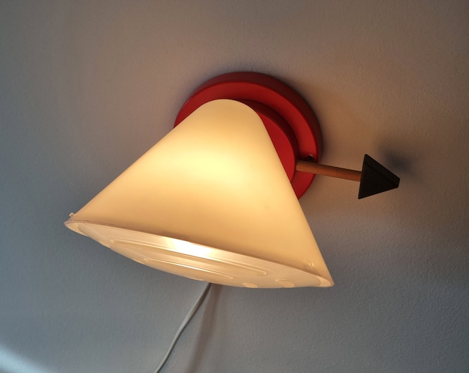 Vintage 1987 IKEA V714 Stoja Wall Lamp • Memphis Design Wall Light Fixture.