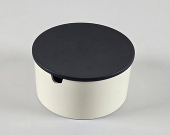 Space Age Design - Vintage STELTON witte plastic suikerpot, jamkom met deksel - ontworpen door Erik Magnussen, jaren 1970.