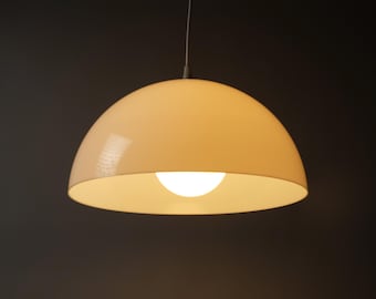 Vintage Acrylic Dome Pendant Lamp, 1970s Space Age Design, Holland.