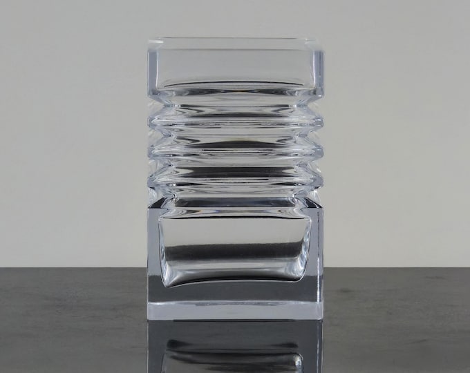 Vintage 1970s Mid-Century Modern Glass Vase 'Harmonikka' By Tamara Aladin For Riihimäen Lasi.