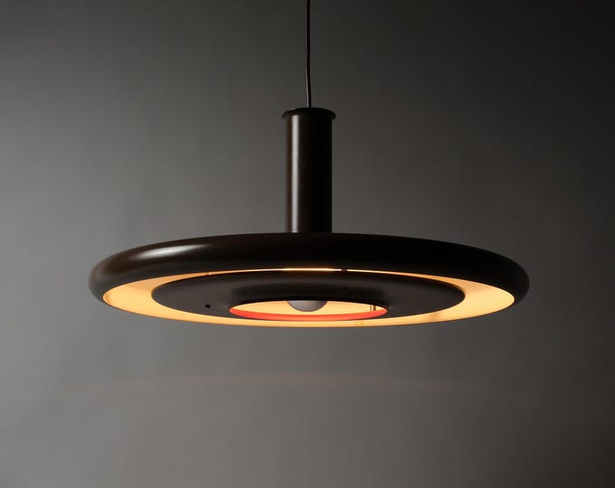 Fog & Mørup Optima 6 Pendant Lamp by Hans Due, 1972, Danish Space Age Design.
