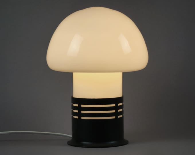 Vintage 1970s Stockmann Orno Opaline Glass Mushroom Lamp From Finland.