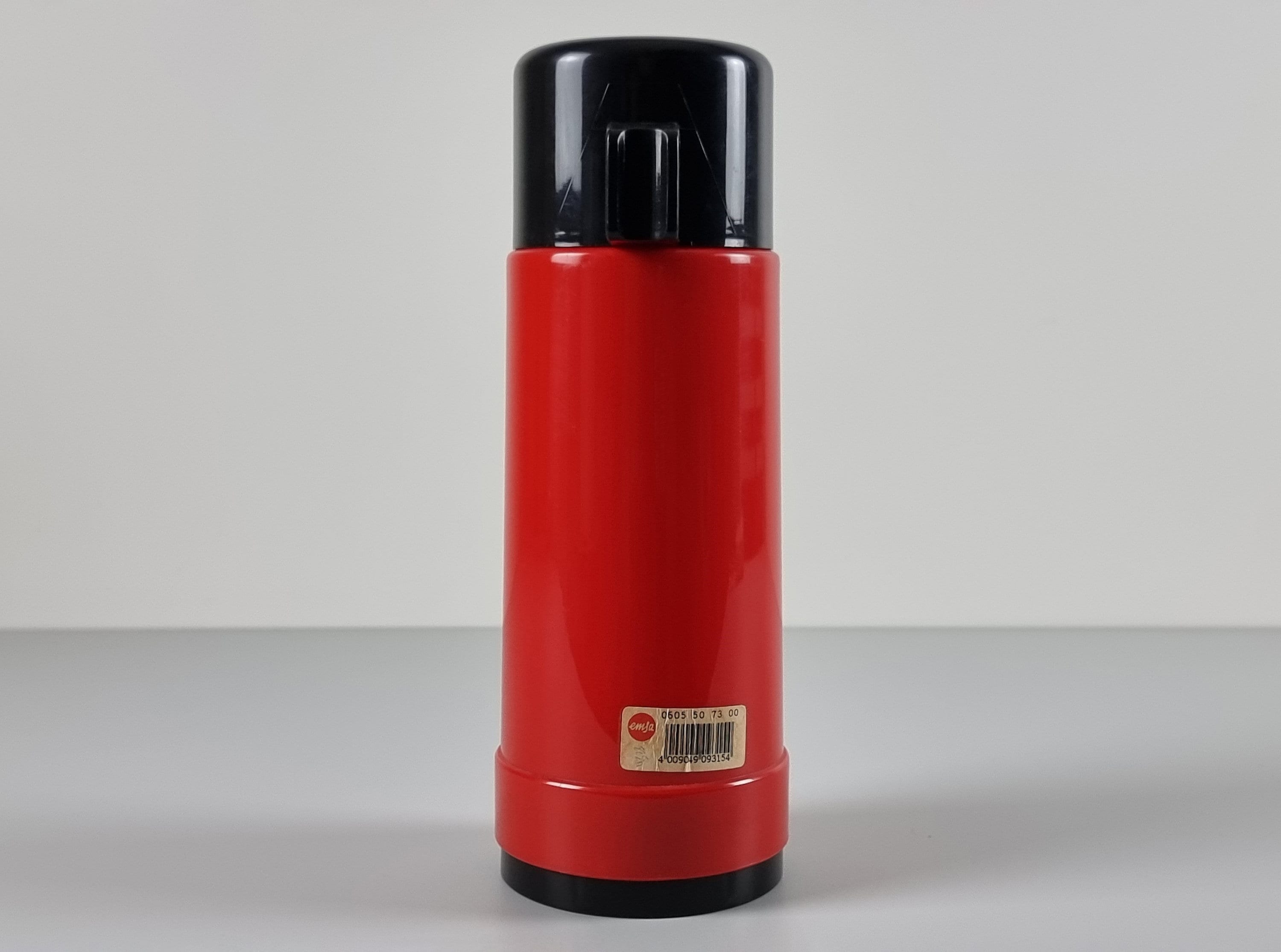 Space Age Design Vintage EMSA Red And Black Thermos Flask, Thermal