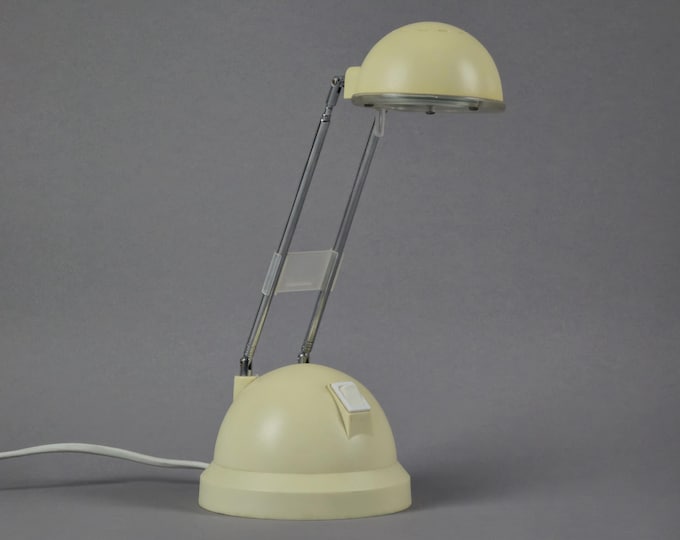 1980s Vintage KPI HELMOND 'Cindy' Beige Adjustable Telescopic Antenna Desk Lamp.