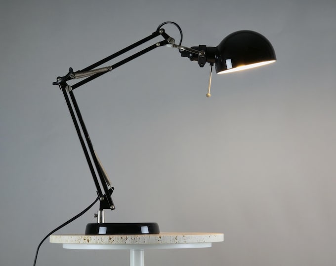 Vintage 2010 IKEA Forsa Black Articulated Desk Lamp • Retro Industrial Style Architects Lamp.