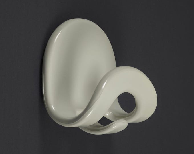 Vintage 1970s Con&Con Confalonieri Grey Plastic Wall Coat Hook By Carlo Bartoli.