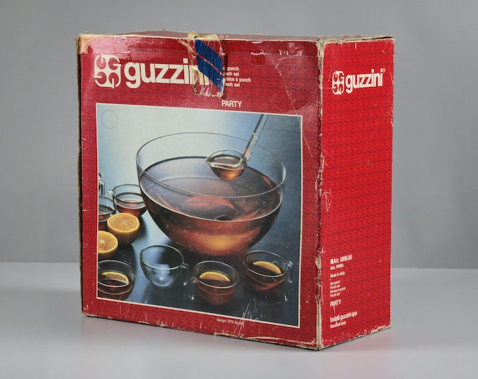 New In Box 1970s Vintage GUZZINI Party Set Of 14 Pieces By STG Studio • Italian Space Age Serveware.