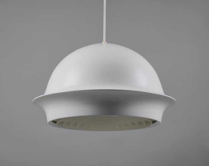Vintage 1970s BREDARYD White Pendant Lamp By Börje Claésson & Kenneth Bringzén.