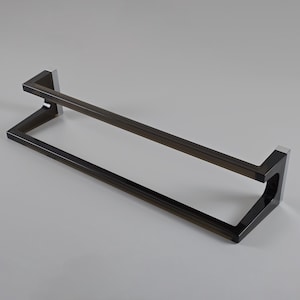 New In Box 1970s Vintage ALLIBERT Amber Brown Acrylic Double Towel Rail.