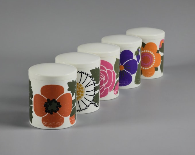 Vintage 1970s Set Of 5 Laurids  Lonborg Jars By Lena And Al Eklund.