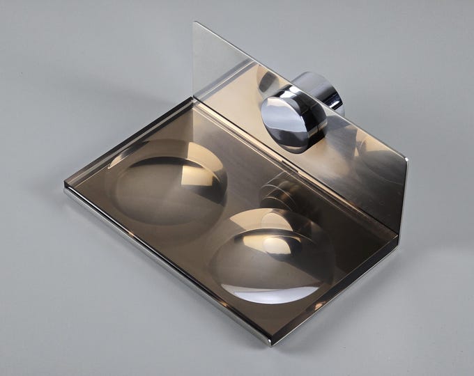 New In Box - Italian Minimalist Design - Vintage THEMA Hi-Line Type 3003 Double Soap Dish Wall Fixture, Shower Shelf - Italy, 1980s.