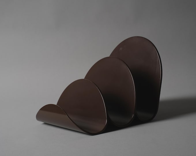 Schweizer Design West Germany Brown Plastic Desk Organizer Caddy, Space Age Rack 1970s.