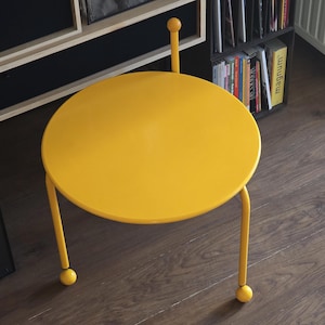 Rare 1986 Vintage IKEA Bogen Yellow Foldable Table By Tord Björklund • Memphis Design Table.