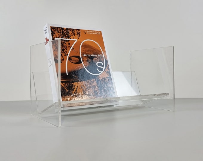 Vintage 1980s EICKEL Transparent Acrylic Media Stand • CDs, Vinyl LPs, Cassettes & Books Storage Rack • Retro German Home Decor.