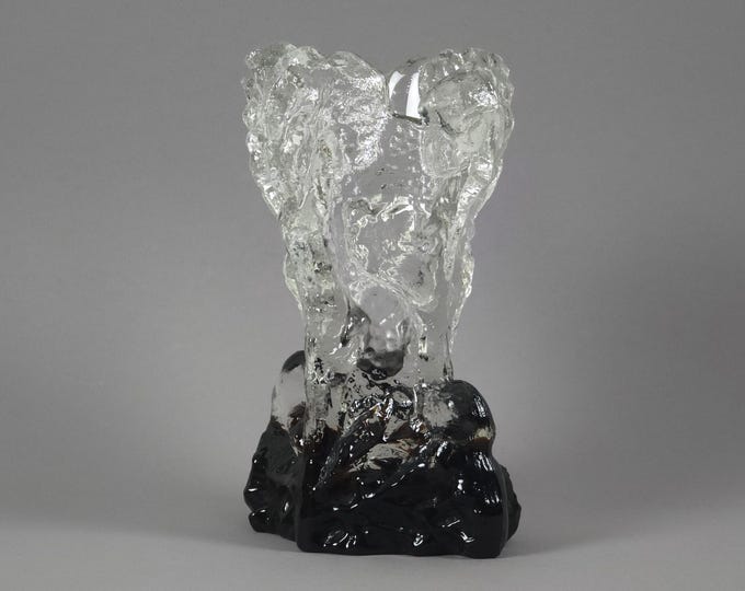 Vintage 1970s HUMPPILA LASI Kasvimaalla "Vegetable Garden" Art Glass Vase By Pertti Santalahti.