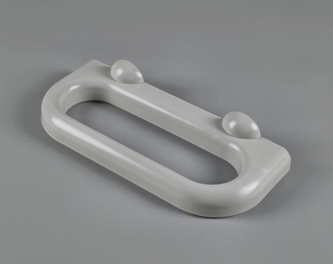 New In Box - 1970s Space-Age Vintage ALLIBERT Serie Europa Grey Plastic Towel Ring - Vintage Bathroom Accessories - France.