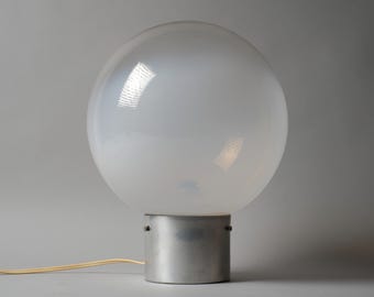 Vintage 1970s Targetti Sankey Morning Mist Globe Table Lamp, Italian Space Age Design.