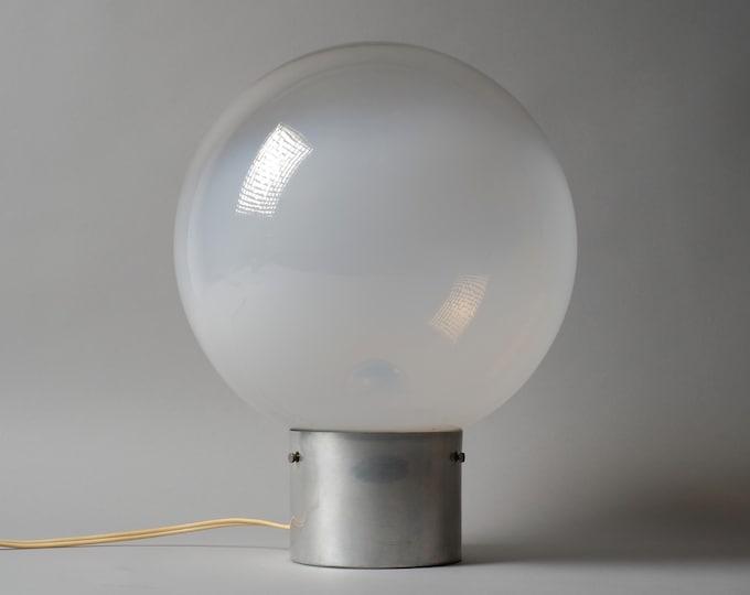 Vintage 1970s Targetti Sankey Morning Mist Globe Table Lamp, Italian Space Age Design.