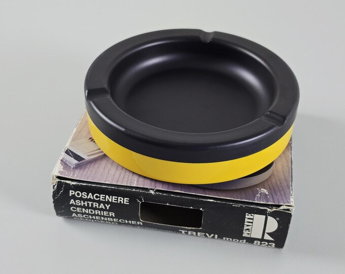 New In Box 1980s Vintage REXITE 823 Trevi Ashtray  By Studio Erre — Italian Modernist Home Accessories.