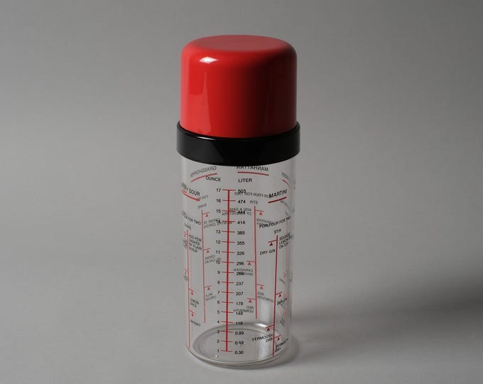 Vintage Scaroni Casa Bar Cocktail Shaker & Mixer, New Old Stock, Italy, 1980s, Space Age.