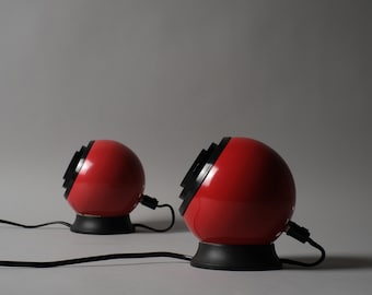 Vintage 1970s Pair Of Artilux / Norlett Magnetic Ball Lamps, MCM Space Age Design.