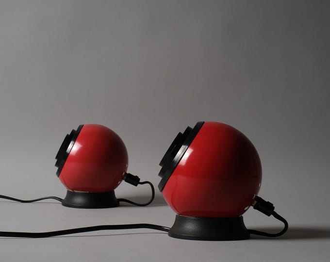 Vintage 1970s Pair Of Artilux / Norlett Magnetic Ball Lamps, MCM Space Age Design.