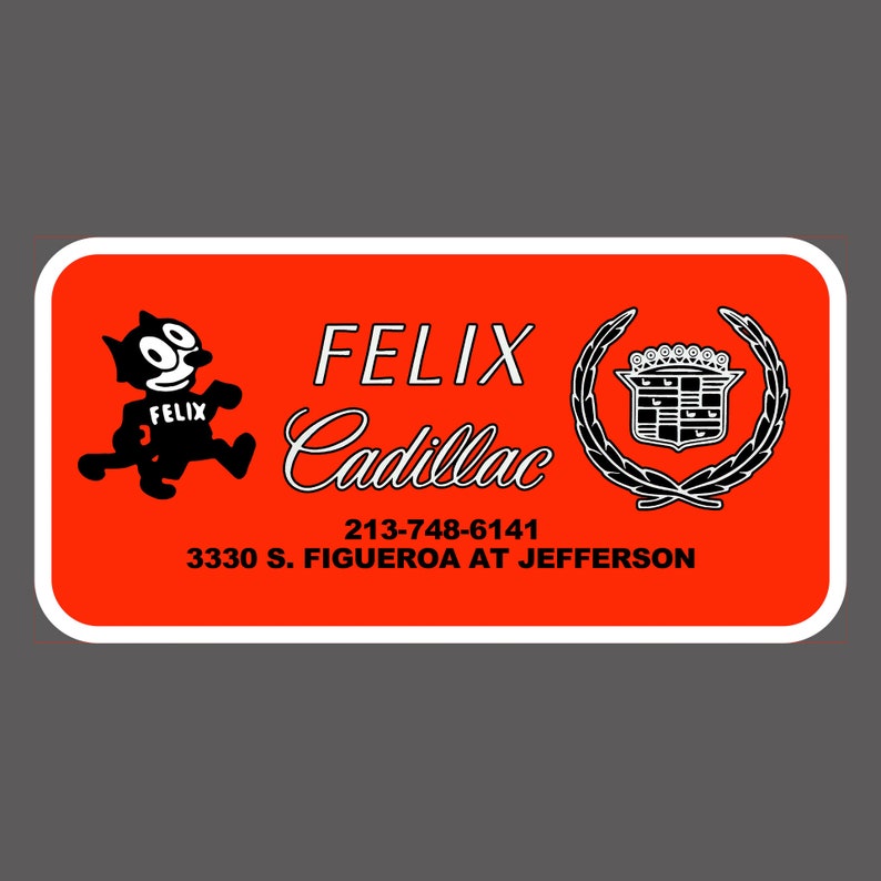 Felix Cadillac Custom Aluminum License Plate Lowrider Etsy