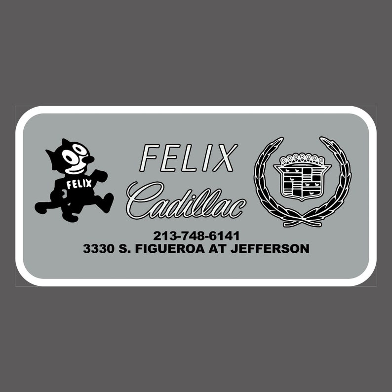 Felix Cadillac Custom Aluminum License Plate Lowrider Etsy