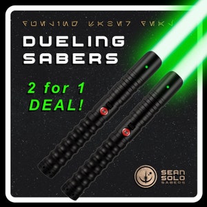 Ultimate Dueling Lightsaber Set - 2 Premium Metal Hilts & Polycarbonate Blades | RGB Colors, 16 Sounds | Cosplay/Stunt Star Wars Light Saber