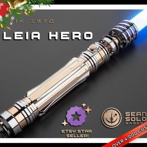 Sabre de luz Neopixel do General Leia ou Sabre de luz Baselit com lâmina e estojo rígido, Baselit, XenoPixel V3 ou Proffieboard 2.2, Star Wars