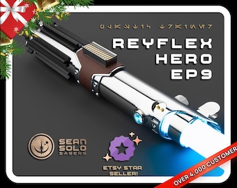 Miecz świetlny Rey Skywalker Neopixel: Baselit, XenoPixel V3 lub Proffieboard, twarde etui