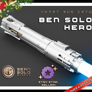 Ben Solo Neopixel Lightsaber or Baselit Lightsaber with Blade and Hard Case, Baselit, XenoPixel V2 or Proffieboard 2.2, Star Wars