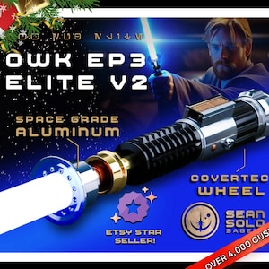 Obi Wan Kenobi Neopixel Lightsaber EP3 with Blade (Proffie 2.2 or GHv3) Star Wars