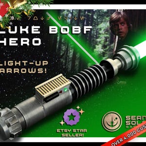 Luke Skywalker Neopixel Lightsaber BOBF or Baselit Lightsaber with Blade & Hard Case, XenoPixel v3 or Proffieboard 2.2, Star Wars